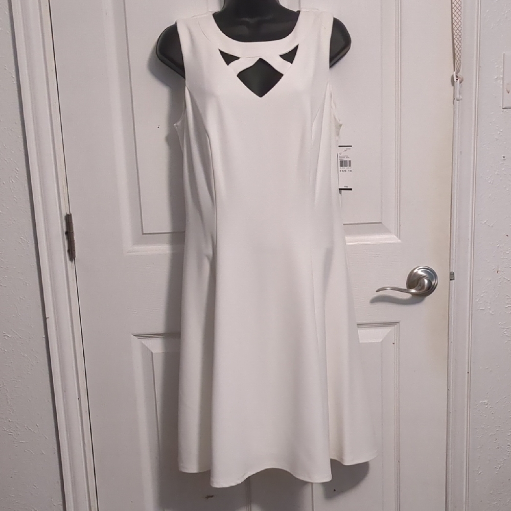 Alyx White Sleeveless A-Line Midi Dress